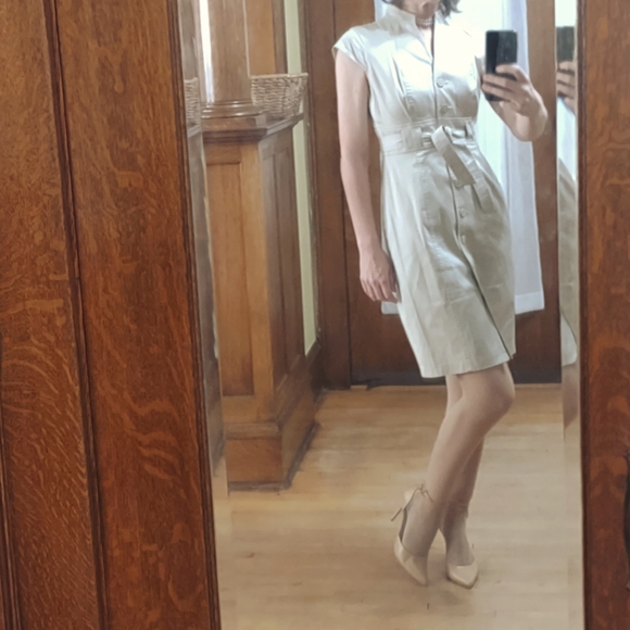 Calvin Klein Safari Dress Size 8 Khaki - Picture 2 of 6